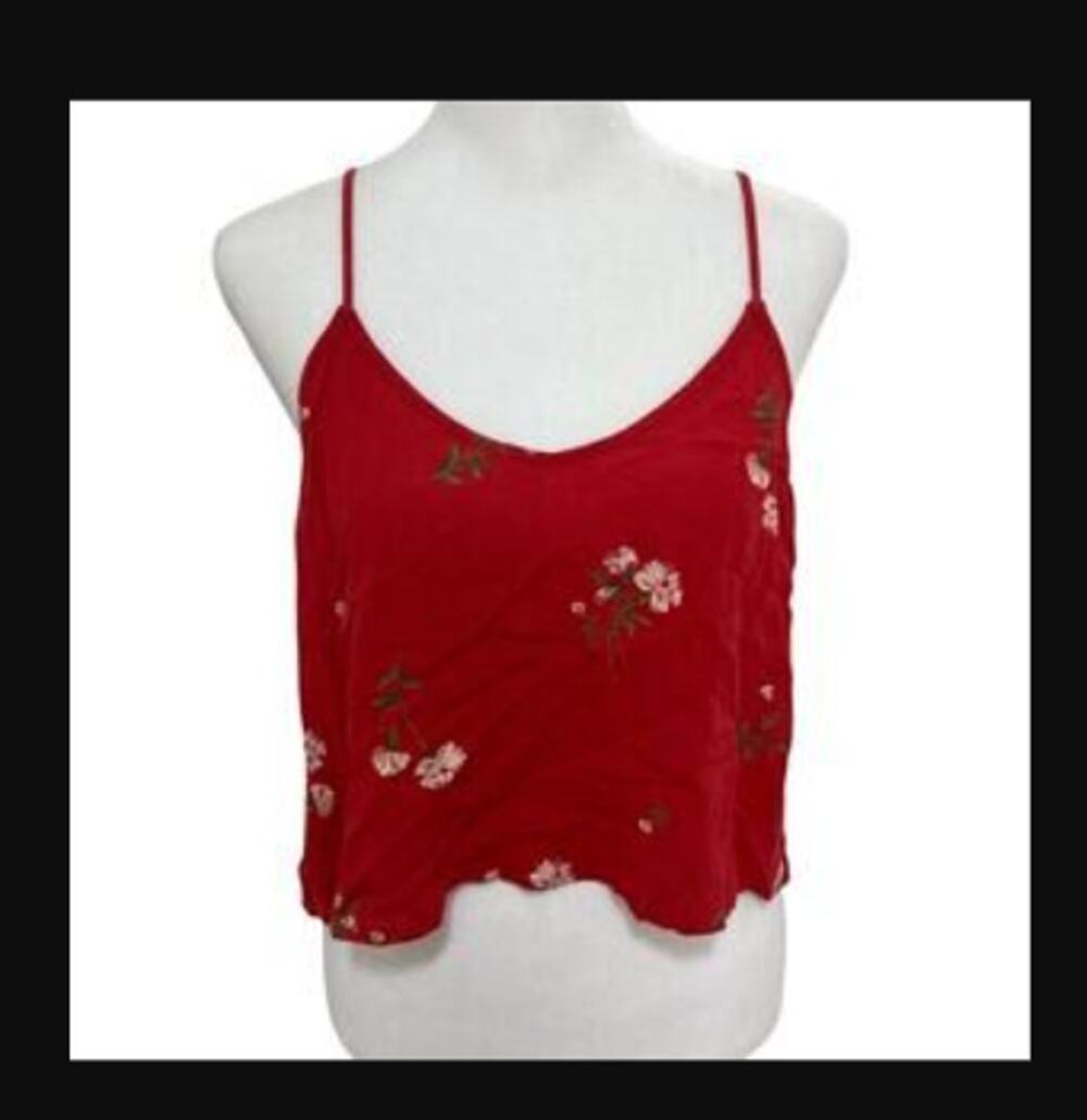 Nordstrom BP. Red floral Women’s tank top Crop V Neck Size Small Camisole Top